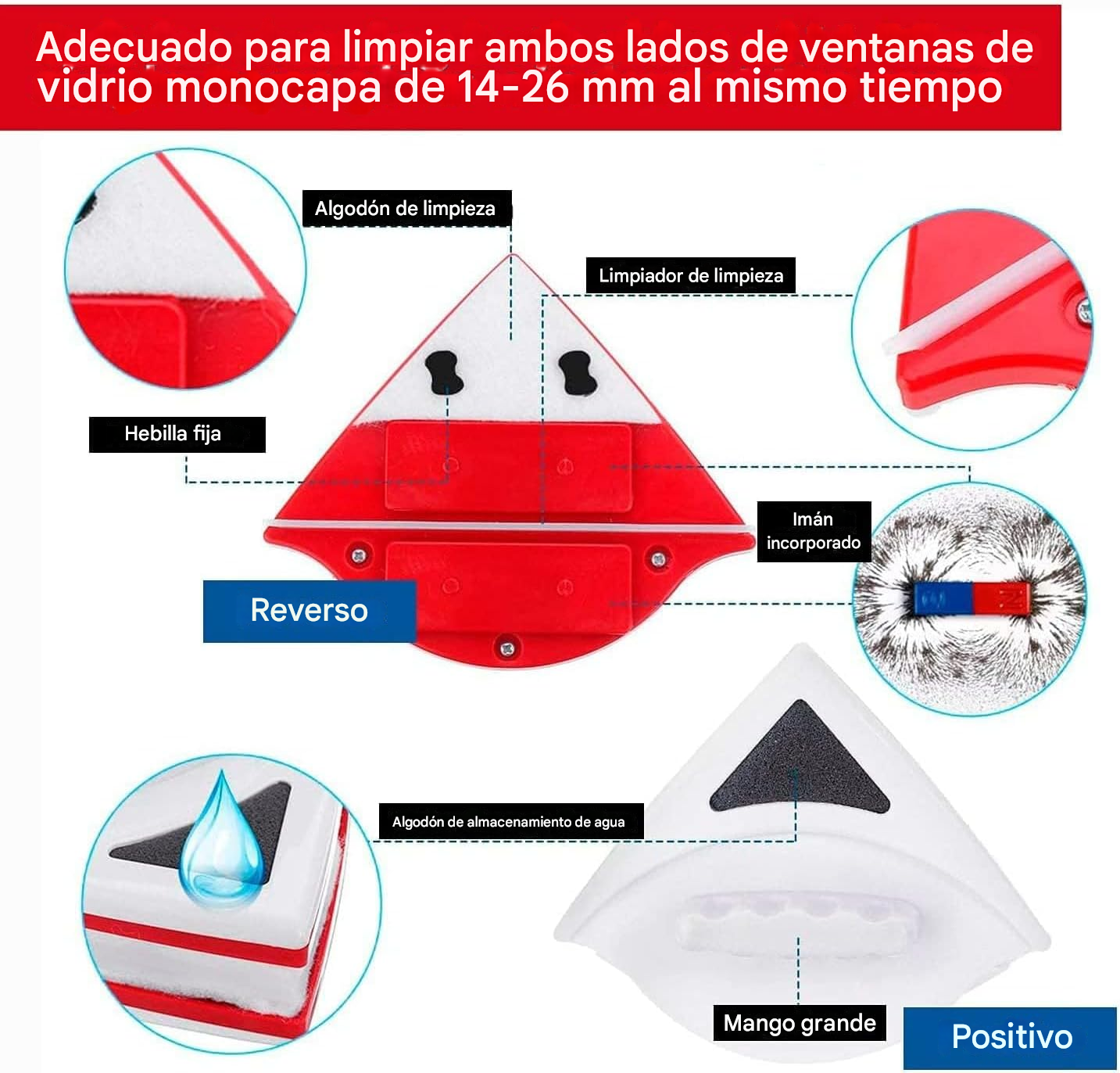 Limpiacristales magnético