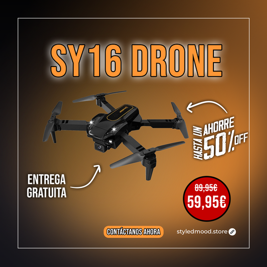 Dron con cámara gran angular HD y funda gratis incluida