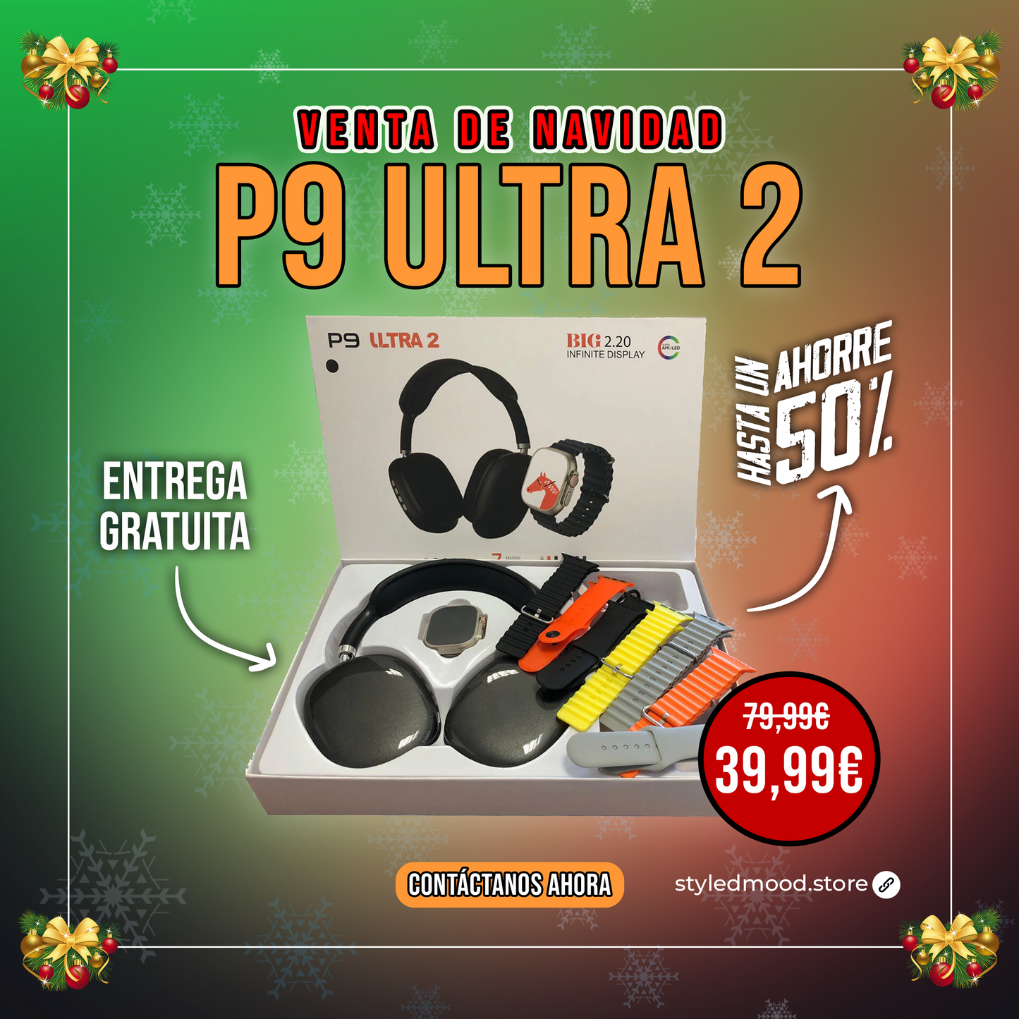 RELOJ SMART WATCH + AURICULARES DIADEMA+ 7 COREAS GRATIS